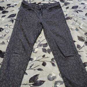 Leopard Print Black Jeans